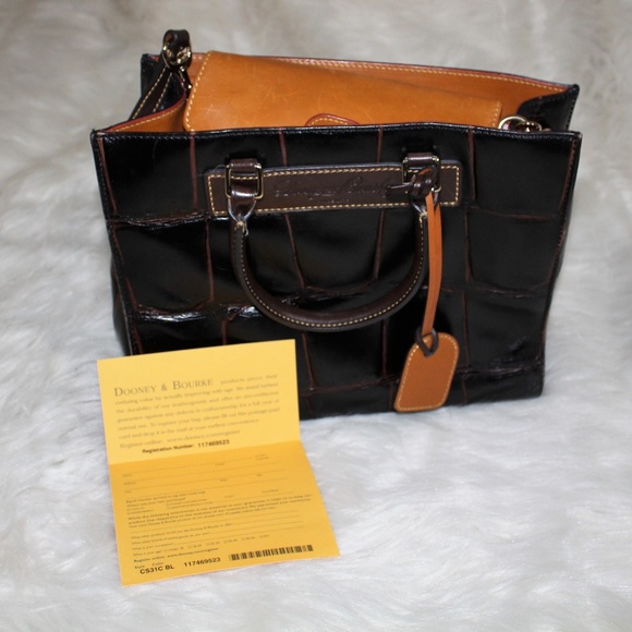 Dooney & Bourke "Janine" Satchel Dark Brown - Picture 2 of 14